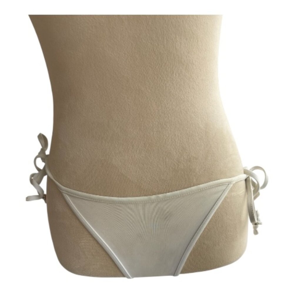 White Tie-Side Bikini Bottom - Size L (2641-1)